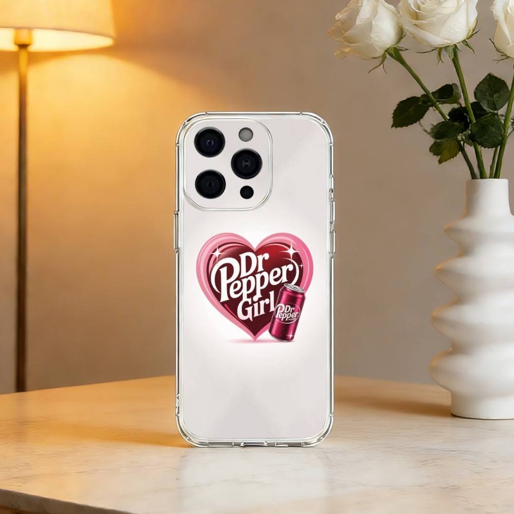 Бренд вишневого напитка D-Dr P-Pepper Чехол для телефона для iPhone 17 16 15 14 13 12 11 Mini Pro Max Plus Прозрачная крышка