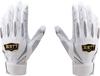 ZETT Pro Status Baseball Batting White X Silver Size BG13011 Gloves, Ambidextrous, (1113), L,