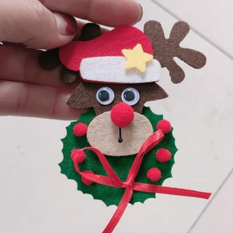 Новый милый мультяшный рождественский войлочный кулон с изображением оленя, рождественской елки, декоративный кулон для вечеринки Navidad, праздничные принадлежности
