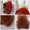 Multicolor Headgear Capybara Doll Cartoon Capybara Plush Capybara Keychain  Birthday Gift