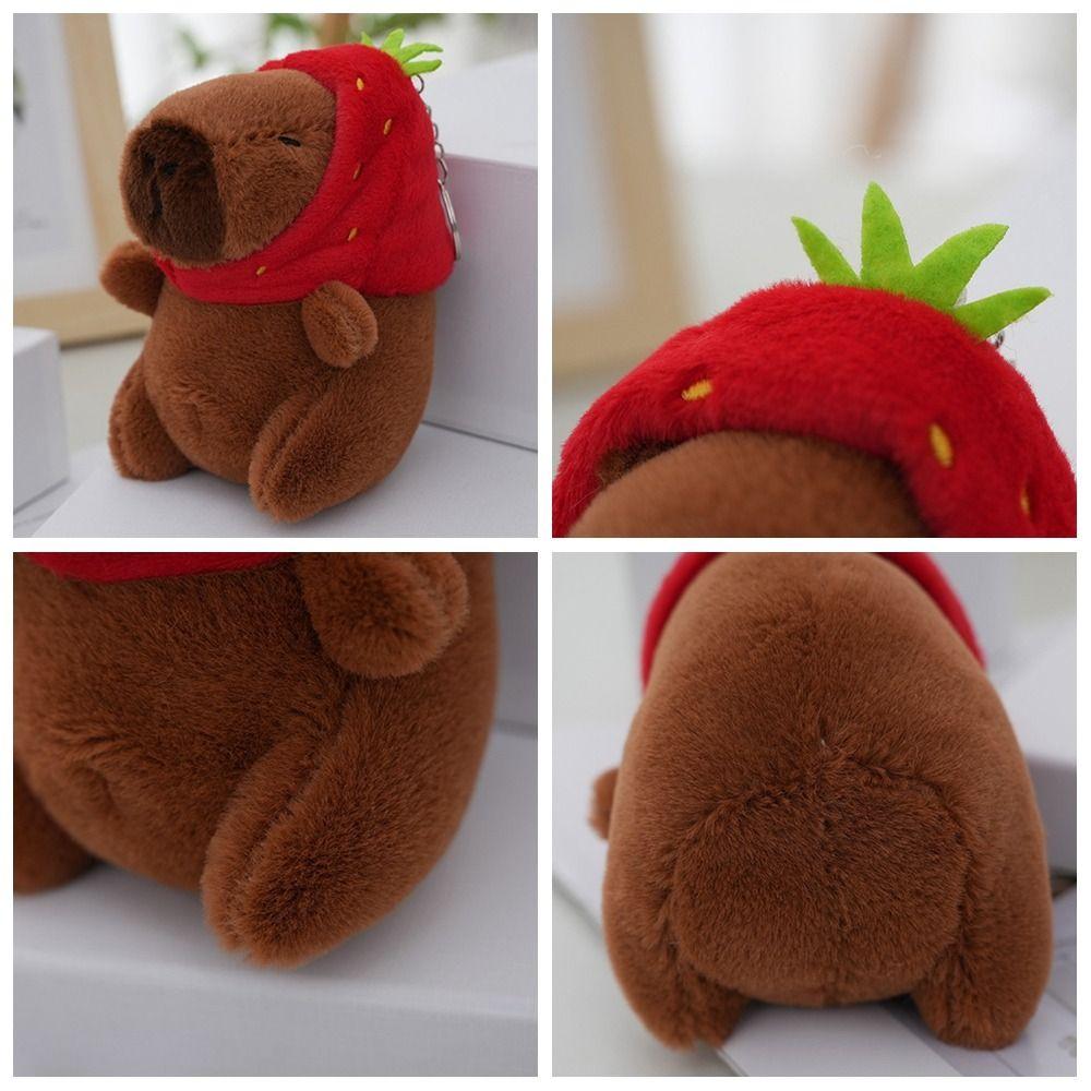 Multicolor Headgear Capybara Doll Cartoon Capybara Plush Capybara Keychain Birthday Gift