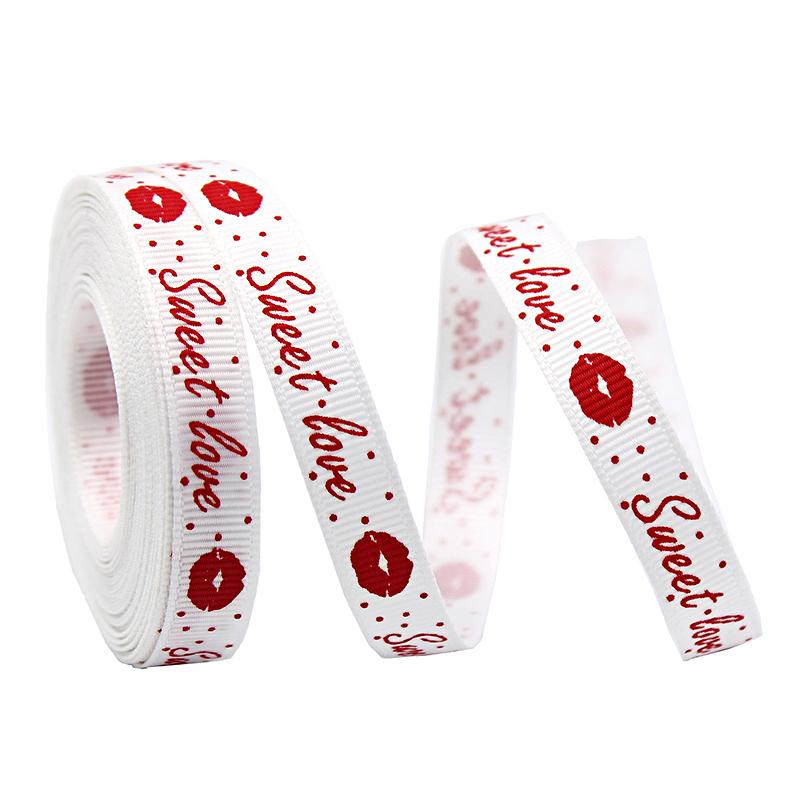 9 мм для выпечки торта жаккардовый принт любовь DIY принадлежности для украшения букета ко Дню святого Валентина 5 ярдов подарочная упаковка полиэстеровая лента