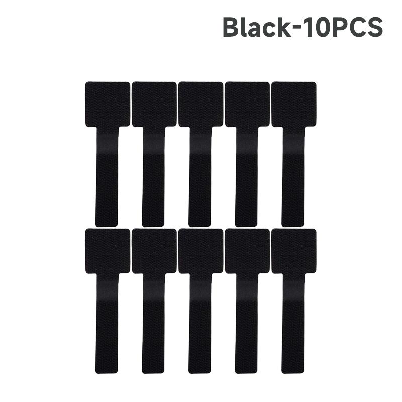 200PCS Self Adhesive On Wall Mounted Desk Reusable T-Type Cable Cord Organizer Nylon Hook Loop Wrap Bundle Data Cable Tie Wire