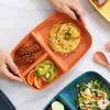 Divided Dish Diet Reusable Dinner Plate Kitchen Dinnerware Portion Plates For Adults 3 Compartments Microwave Safe