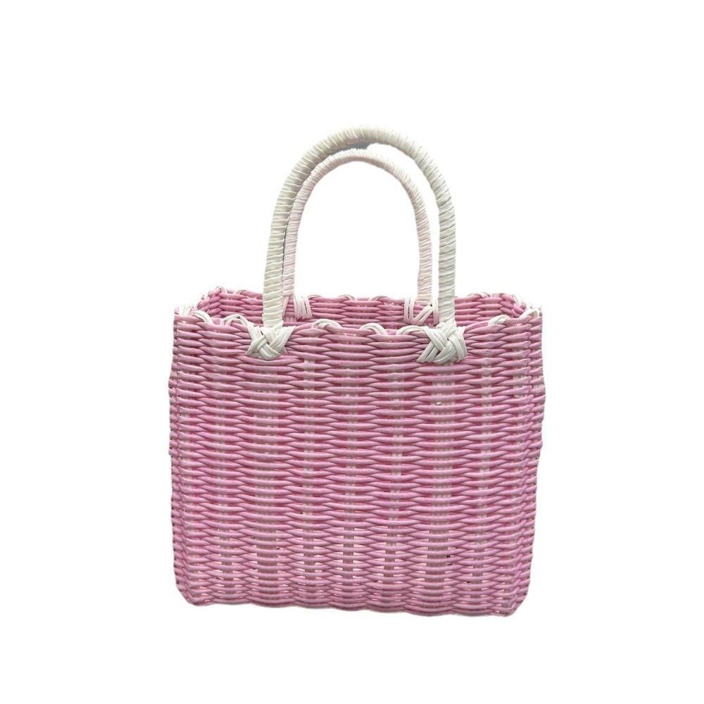 Imitation Rattan Storage Basket Plastic Woven Handbag New Hanging Baskets  Fruit