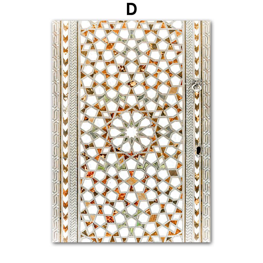 Arabian Palace Muslim Mosque Islamic Script East Gate Wall Art Print Canvas Painting Living Room Decor Poster And Home Picture