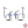925 Sterling Silver Sparkling Cubic Zircon Star Moon Pendant Hoop Earrings for Women Luxury Wedding Anniversary Jewelry Gifts