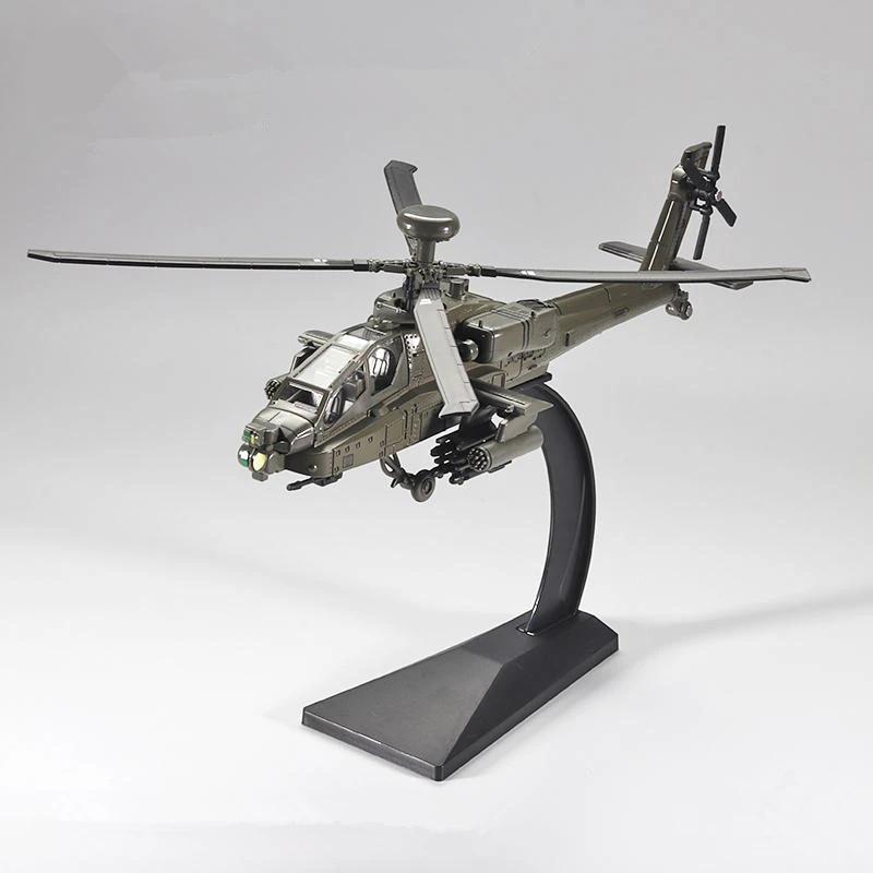 NEW America AH-64 Apache Utility Alloy Helicopter Airplane Model Simulation Metal Flying Model Sound and Light Children Toy Gift
