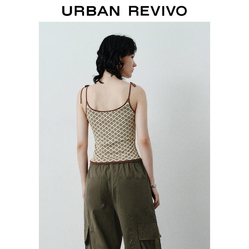 Женский вязаный топ-майка в клетку в стиле ретро UR