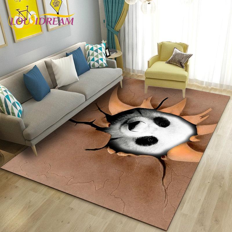 3D мультфильм милый коврик с пандой, ковер для гостиной, спальни, дивана, коврик для кухни, украшение для кухни, детские игры, нескользящий напольный коврик