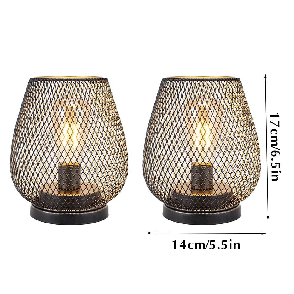 Freeshipping Birdcage Shape Table Lamp Cordless Battery Lamp Nordic Brown Decorative Indoor Light