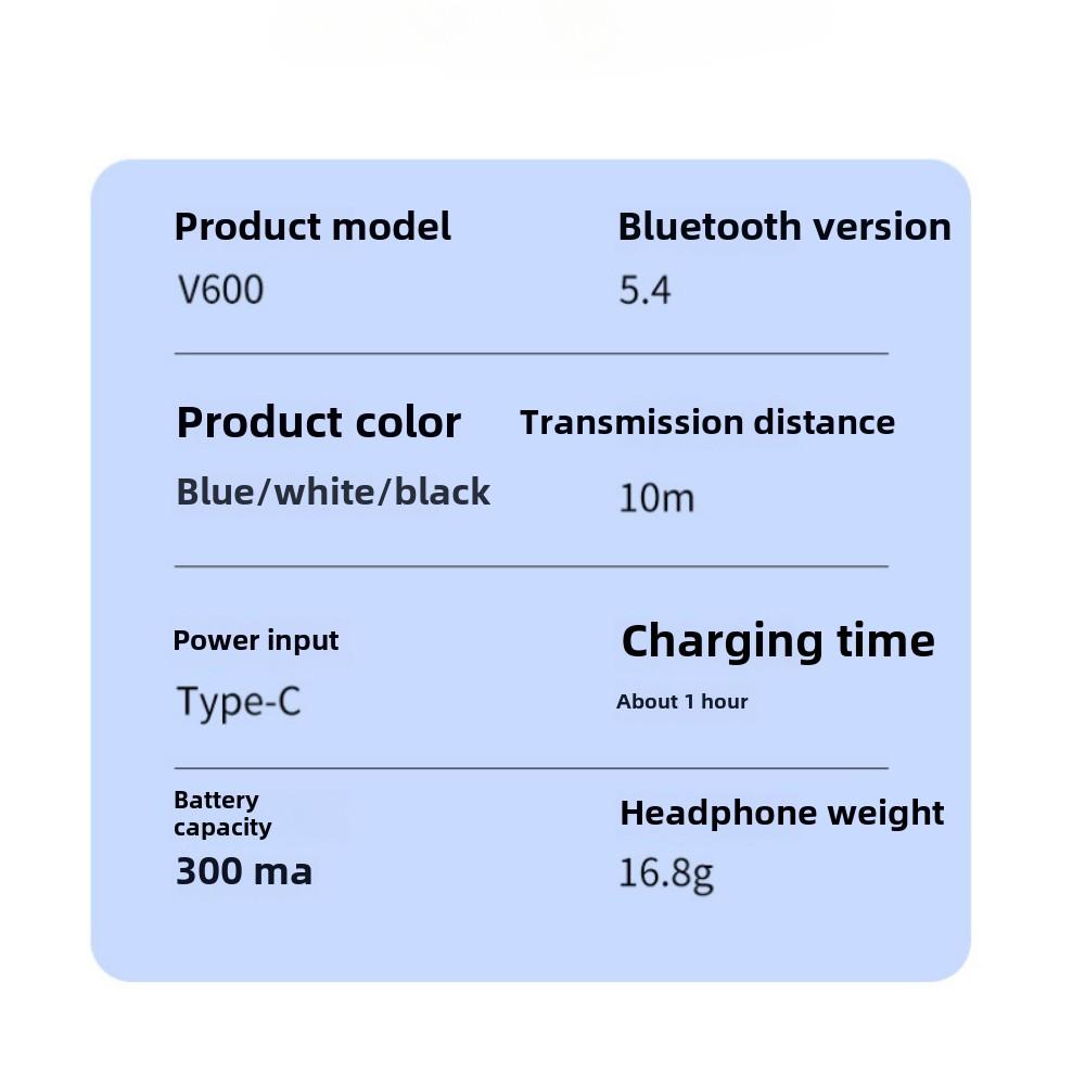 The New Wireless Bluetooth Headset Does Not Fit The Ear Hanging Sports Driving Dual-wheat Noise Reduction Ultra-long Endurance