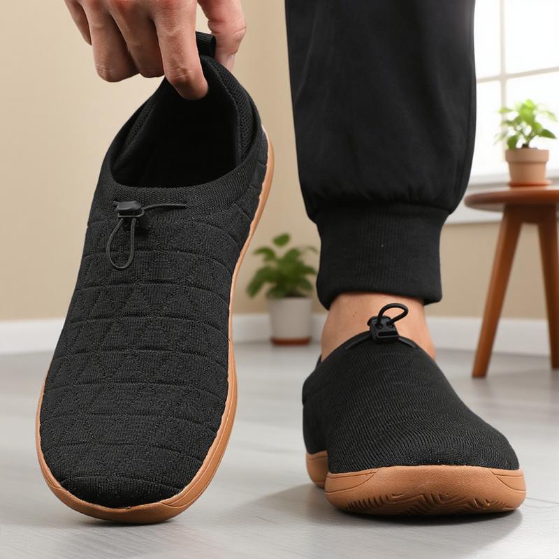 Zero Drop Sole Wide Toe Shoes for Men Lightweight Anti Slip Breathable Knitting Walking Shoes Barefoot Minimalist Sneakers