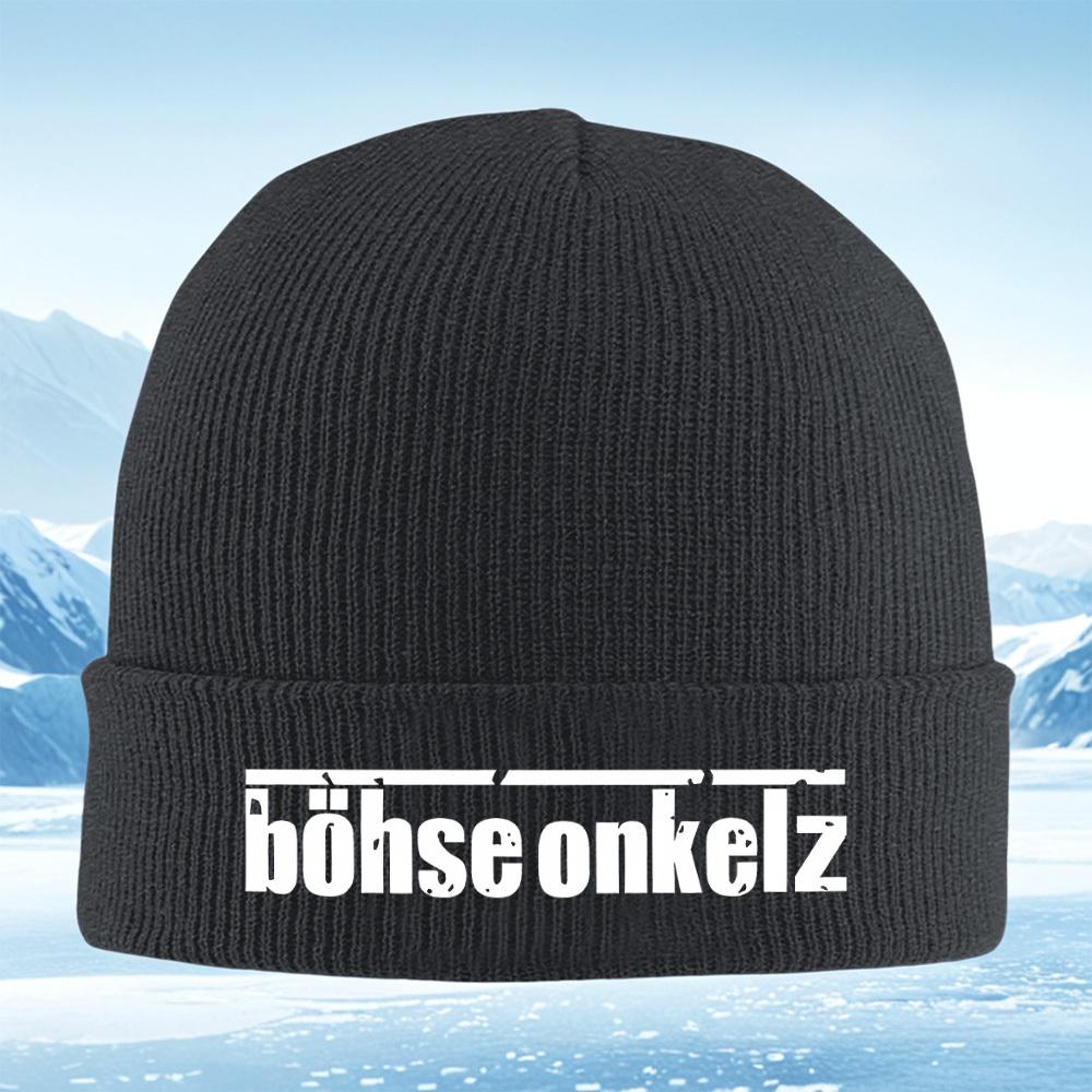Böhse Onkelzbold белые буквы Мужская Женская Унисекс Вязаная Шапка Бини Зимняя Теплая Рождественская Для улицы Велосипеда H