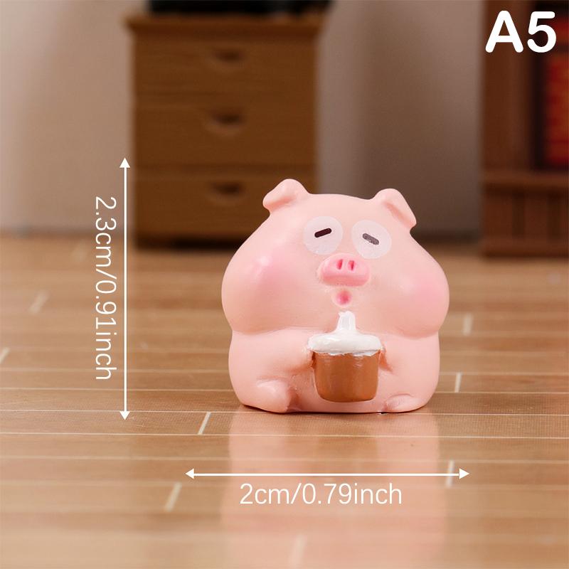 Статуэтки Миниатюры Мультфильм Милый Поросенок Микро Ландшафт Украшения Для Украшения Дома Декор Комнаты Настольные Украшения Автомобиля