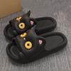 Cute Cartoon Ladies Slippers, Big Eyes Cat Cat, EVA Flat Bottom Non-slip Soft and Comfortable Sandals Slippers, Suitable for Ind
