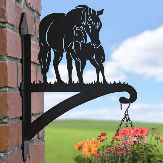 Металлический настенный крючок с покрытием, вешалка для растений, настенный крючок в виде силуэта животного, антикоррозийный кронштейн для подвешивания растений в помещении и на открытом воздухе, кормушки для птиц, фонари