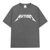 Autism Metal Rock Meme T-shirt Men Women Fashion Hip Hop Short Sleeve Oversized T-shirts 100% Cotton Comfort T Shirts Streetwear