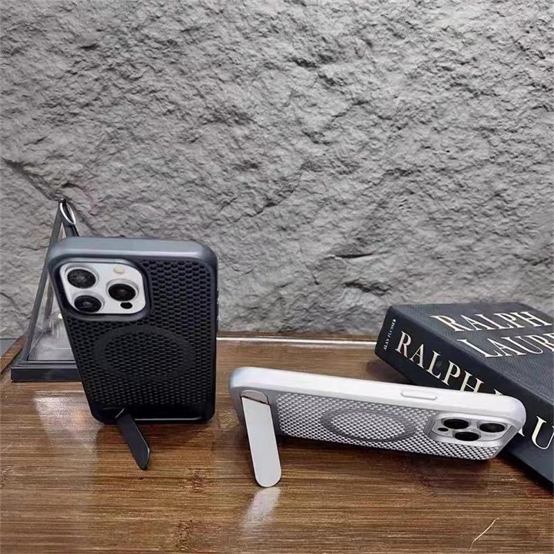 Новый магнитный охлаждающий чехол в виде сот с подставкой для iPhone 15 Pro Max 14 Plus 13 12 Pro 11, универсальный защитный чехол от падения
