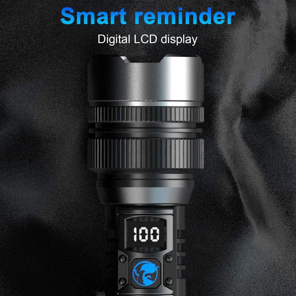 Outdoor Waterproof Handheld Flashlight Super Bright Flash Light Adjustable Focus Floodlight