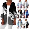 Women's Casual Fashion Caot Retro Printed Lightweight Medium Length Jacket Cardigan