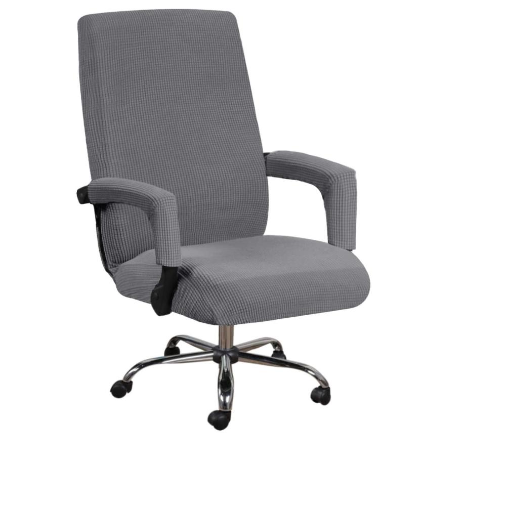 Office Chair Cover+Arm Cover Computer Seat Cover Stretch Rotating Chair Slipcover with Elastic Bottom Chair Protector for Rotating Boss Chair