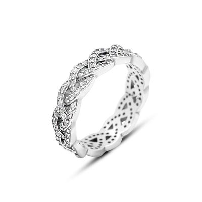 Серебряное кольцо с фианитами, вес изделия 2,87 гр (2160069)