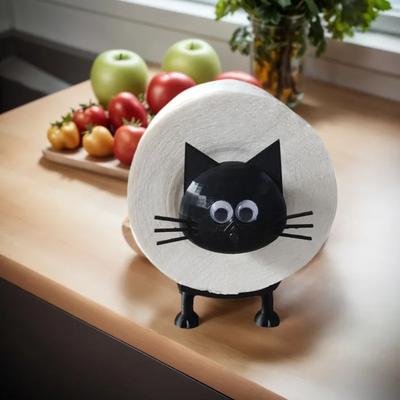 3D-печатный держатель для туалетной бумаги в виде кота, забавная freestanding подставка для рулона бумажных полотенец в виде черной овцы с самоклеящимся креплением для декора ванной комнаты