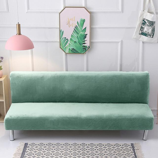 Плюшевый чехол для дивана-кровати, однотонный чехол «все включено» для дивана-кровати без подлокотника, чехлы для складного дивана-кровати, чехол для дивана