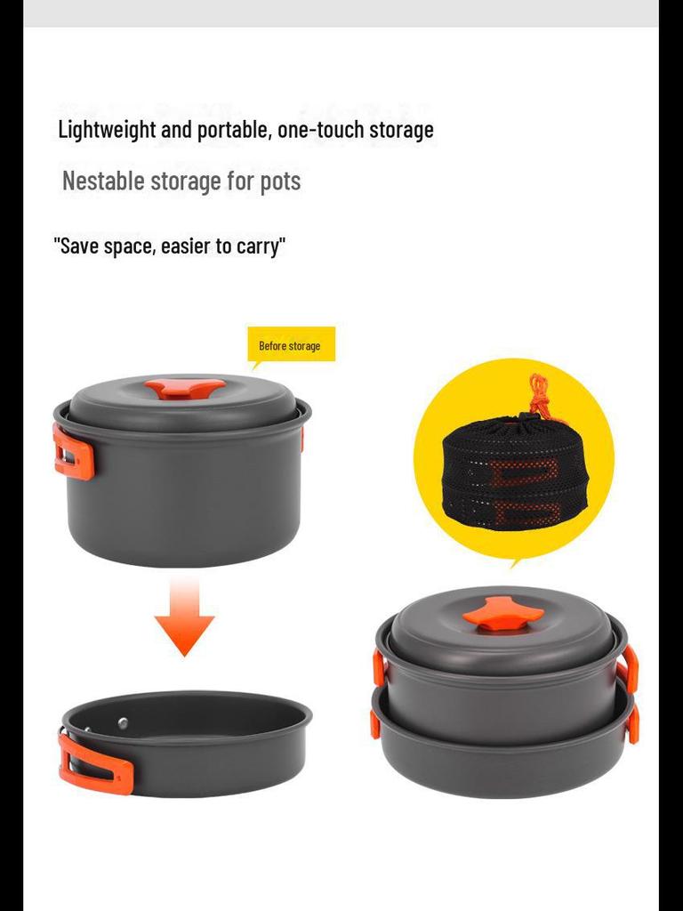 DS-200 Portable Camping Stove Set: Non-Stick Pan for 1-2 Persons