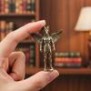 Латунная фигурка Бога-Козла Демона, Ретро Металлическое ремесло, Настольное украшение Ангел Козел Человеческое лицо, Креативное украшение, Скульптура животного