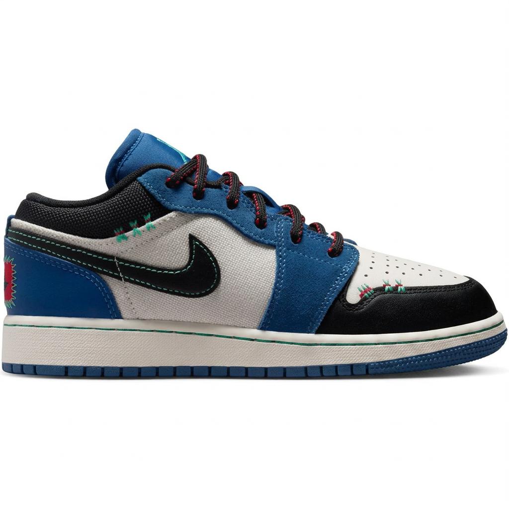 Air Jordan 1 SE Удобная посадка Низкие детские баскетбольные кроссовки Унисекс кеды Белый Черный Синий IO2062-400