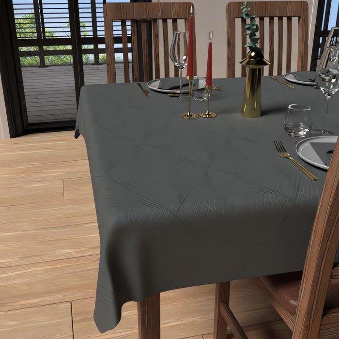 Stain-resistant Rectangular Tablecloth 150x300 Cm LUXURY Gray, by Soleil d'Ocre