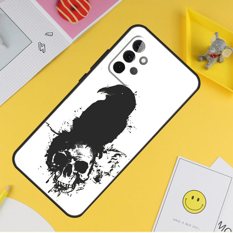 Чехол для телефона Crow Raven Dark Skull для Samsung Galaxy A14 A34 A54 A12 A32 A52 A51 A71 A53 A33 A13 A15 A25 A35 A55