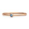 London Blue topaz Round Minimalist Bezel Set Ring - 925 Sterling Silver Rose Gold Vermeil