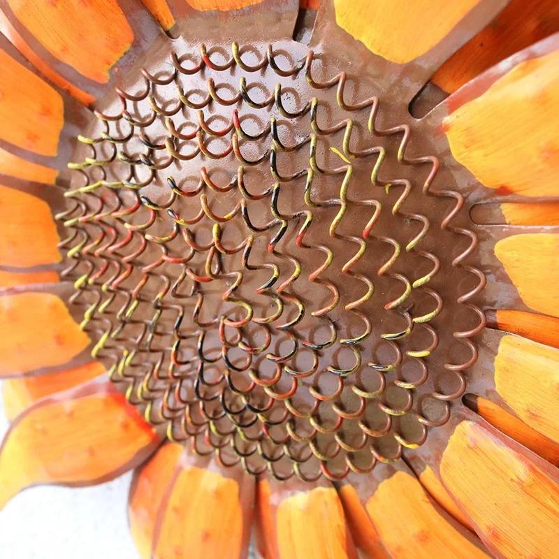 Garden Creative Living Room Wall Decorations WELCOME Sun Flower Pendant European Style Iron Mural Farmhouse Decor