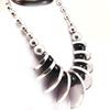 [F5173] - Designer Necklace 'Kilimanjaro' Silver Black