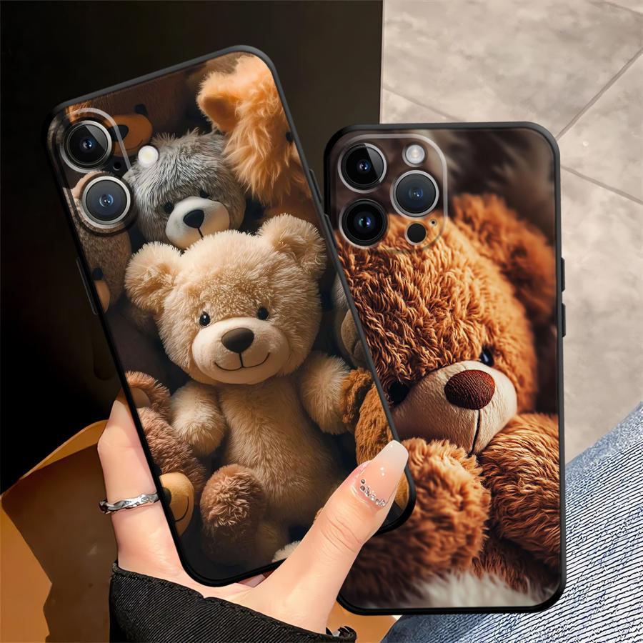Чехол для телефона Funda для Apple iPhone 17 Pro Max Air 16 XR XS MAX 12 14 11 15 Pro 7 8 13 Простой мишка
