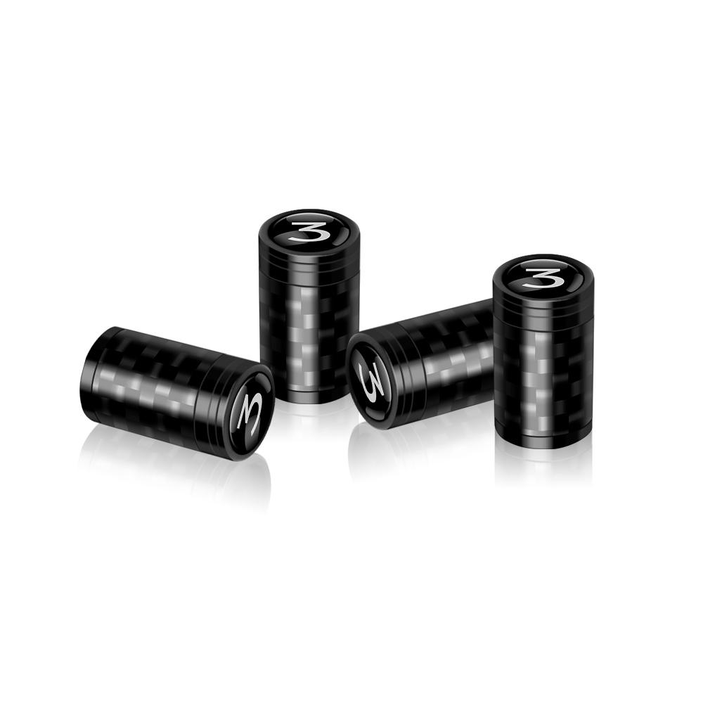 kpjgs1 4pcs/set Car Carbon fiber pattern Tire Valve Dust Cover For Tesla Model Y Model 3 wheels Valve caps Auto Accessories