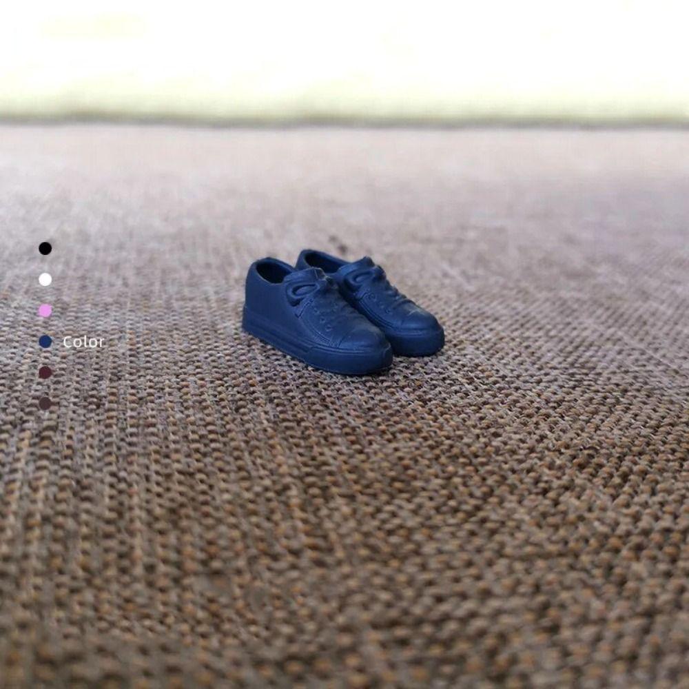 Однотонная кукольная обувь 1/6, повседневная обувь для куклы из ПВХ с круглым носком, 2 см, подходит для длины стопы 2 см