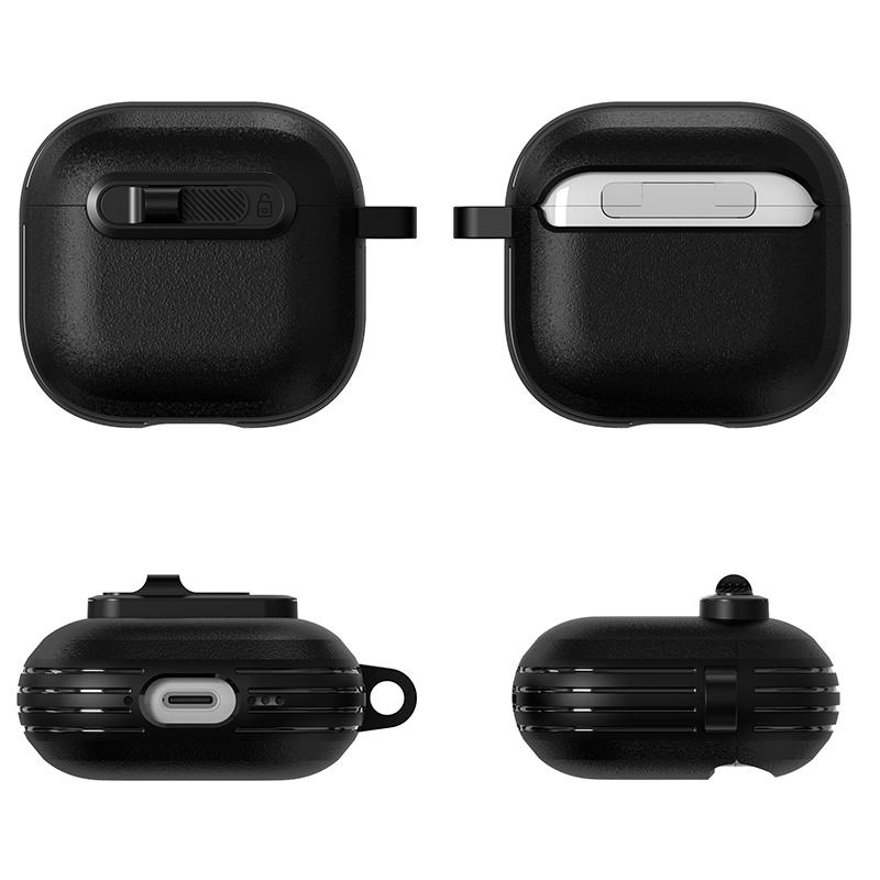 Horizontal Switch Locking Headphone Case For Airpods 4 Pro 2 3 2and1Headphone Tpu+pc Drop-proof headphone case with a hook