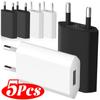 1-5Pcs Universal EU Plug Travel Mini USB Wall Charger 5V/1A Power Adapter Mobile Phone Charging for Samsung IPhone Xiaomi