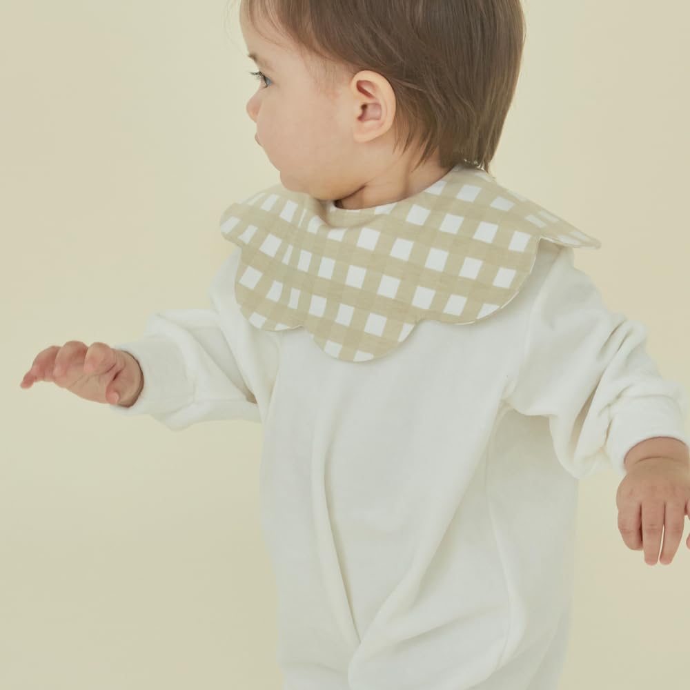 Konny Детский слюнявчик Детский Впитывающий и Быстрый Для Девочек и Ребенка Детский Душ 5 Кремово-Голубой [Konny] Набор, Слюнявчик, Вращающийся на 360°, Сушащий, Простой, Мальчики,