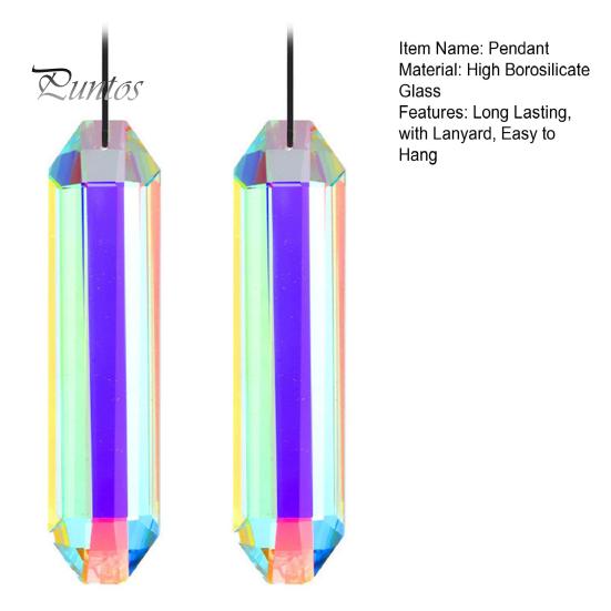 2Pcs Sun Catcher Pendants Hanging Ornaments with Lanyard Easy To Hang Large Sun Catchers Crystal Prisms