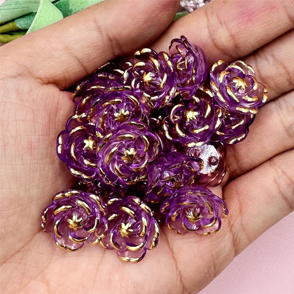 Handmade Materials  Fashion 20Pcs Necklace Pendant Bracelet DIY Beads DIY 17.6mm Acrylic Flower Beads  Jewelry Accessory