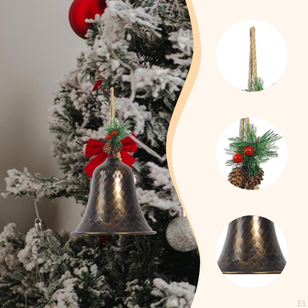 Christmas Bell Tree Hanging Decor Iron Pendant Xmas Ornament Decoration for Outdoor