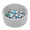 Ball Pool for Baby Kids 70x30cm/150 Balls Round, Light Grey: Grey/white/turquoise