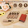25Pcs Wooden Keychain Blanks DIY Blank Wood Keychains with Leather Straps Walnut Wood Keyring Blanks Unfinished Wooden Keychains