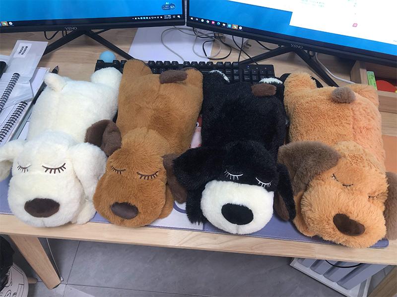Hot Selling Eco-Friendly ODM&OEM Pet Dog Heartbeat Warm Plush Toy with PP Cotton for Anxiety Relief and Sleep Companion