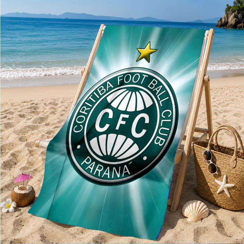 Green Football Club Emblem Printed Microfiber Beach Towel, Soft And Absorbent, Quick-Dry, Ideal for Summer Travel, Beach Essential, Swimming Pool